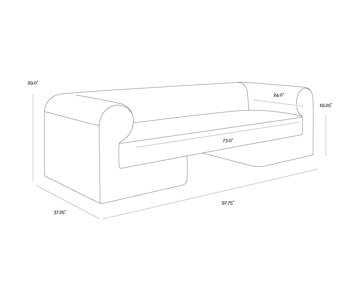 Ionic Sofa - Meg Gold