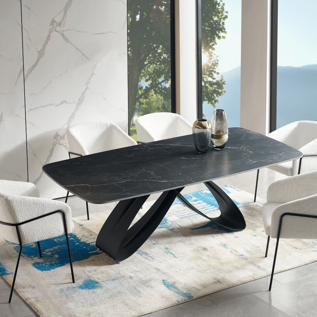Rectangular Sintered Stone Table Black