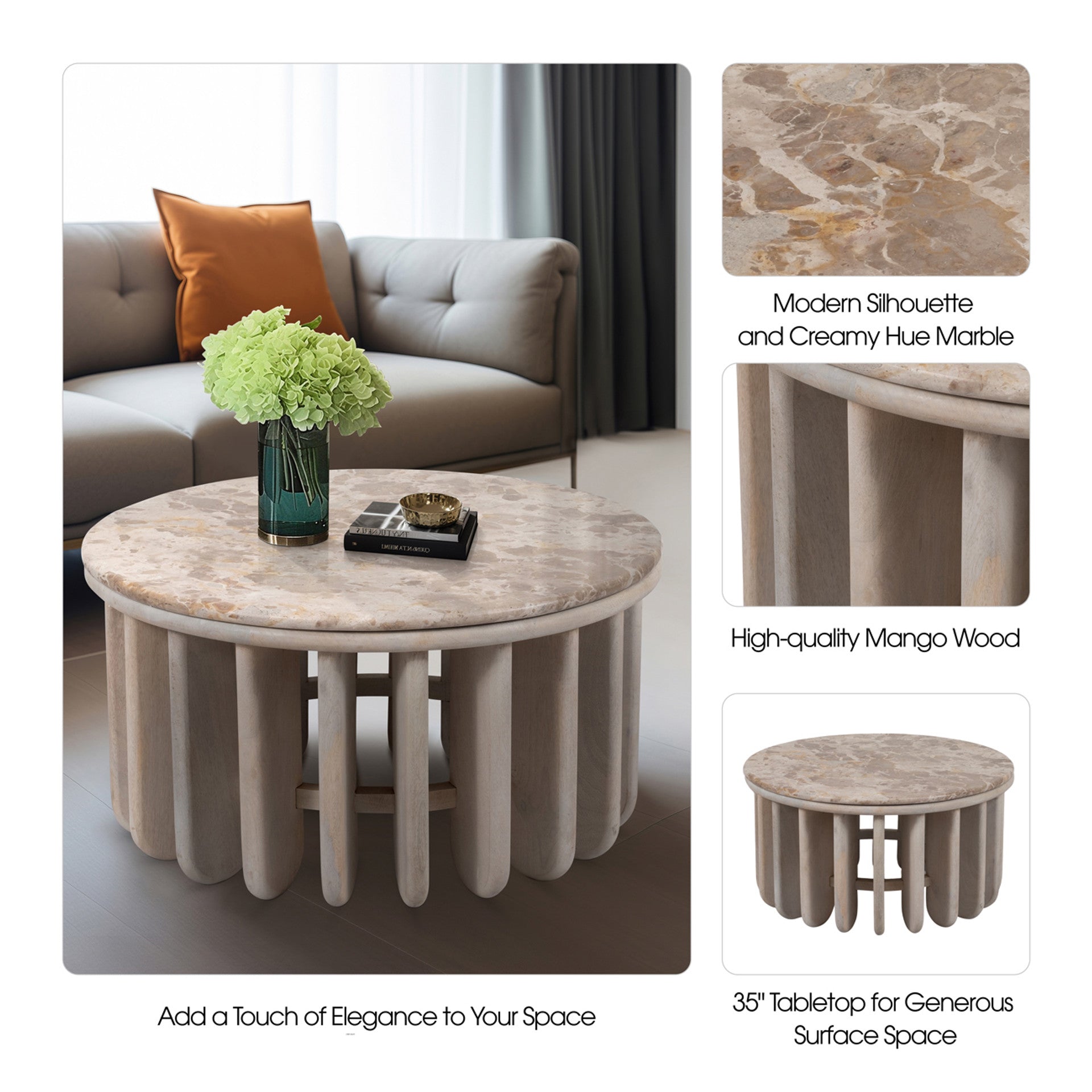 Montclair Marble Coffee Table