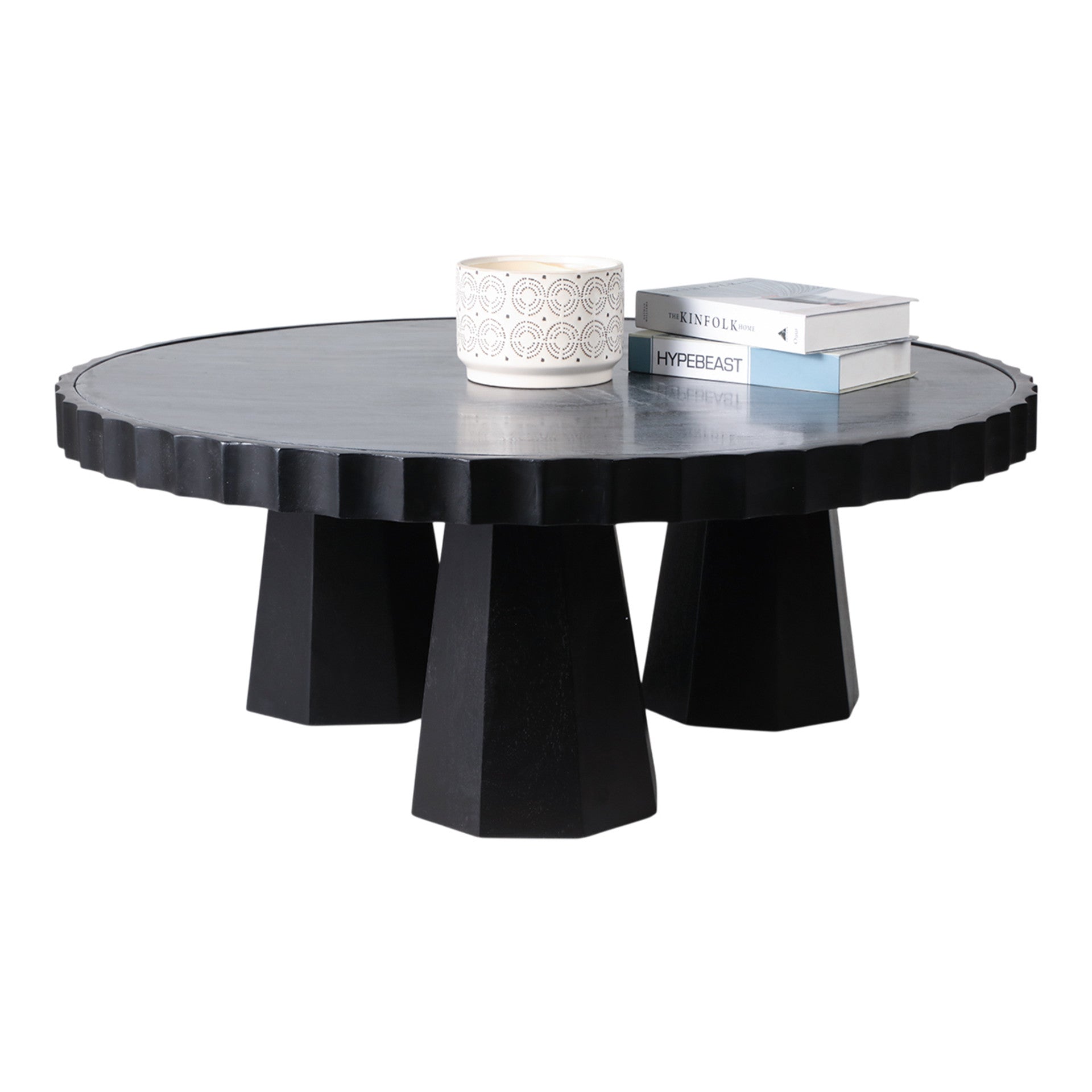 Luzia Metallic Marble and Wood Coffee Table