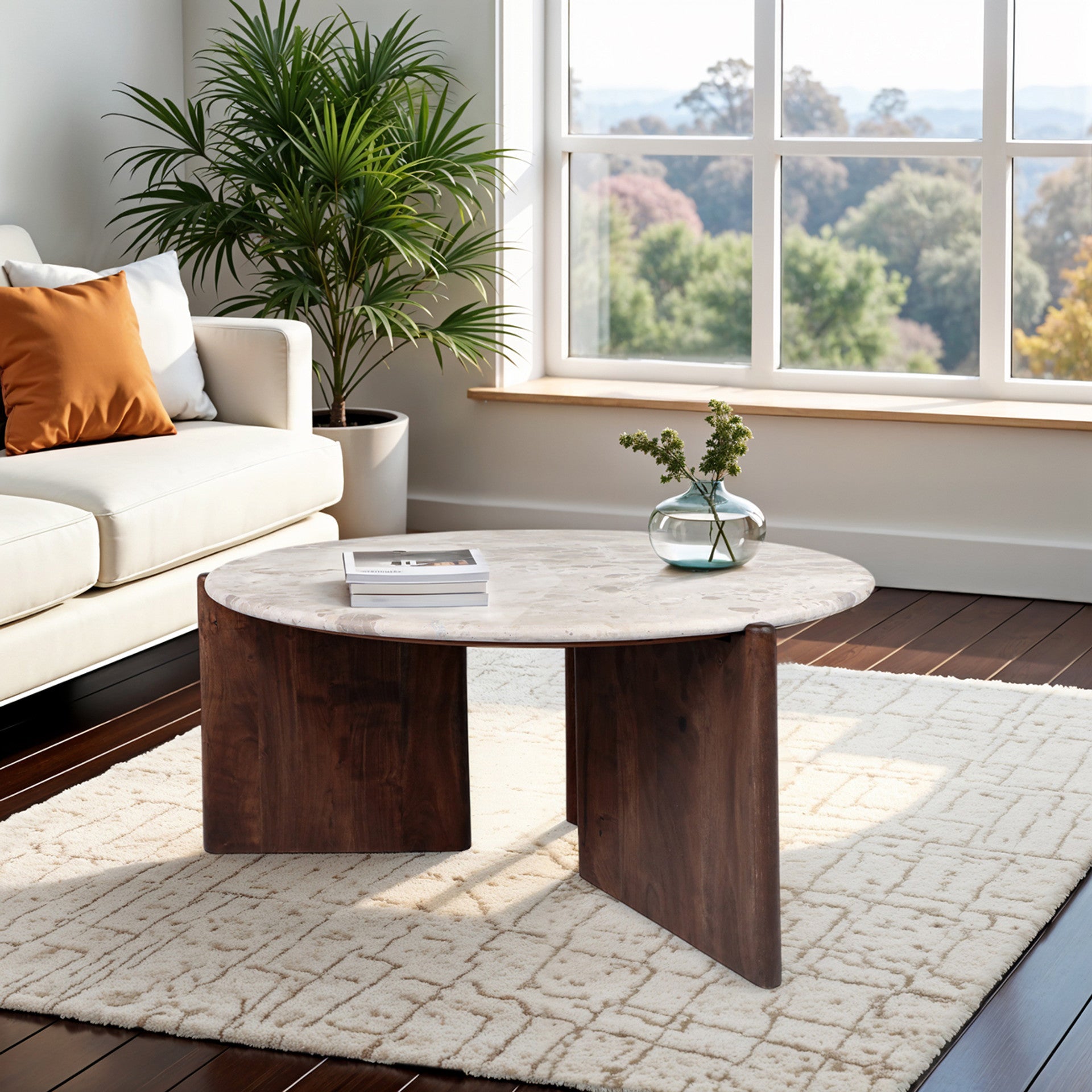 Somerset Marble And Wood Coffee Table