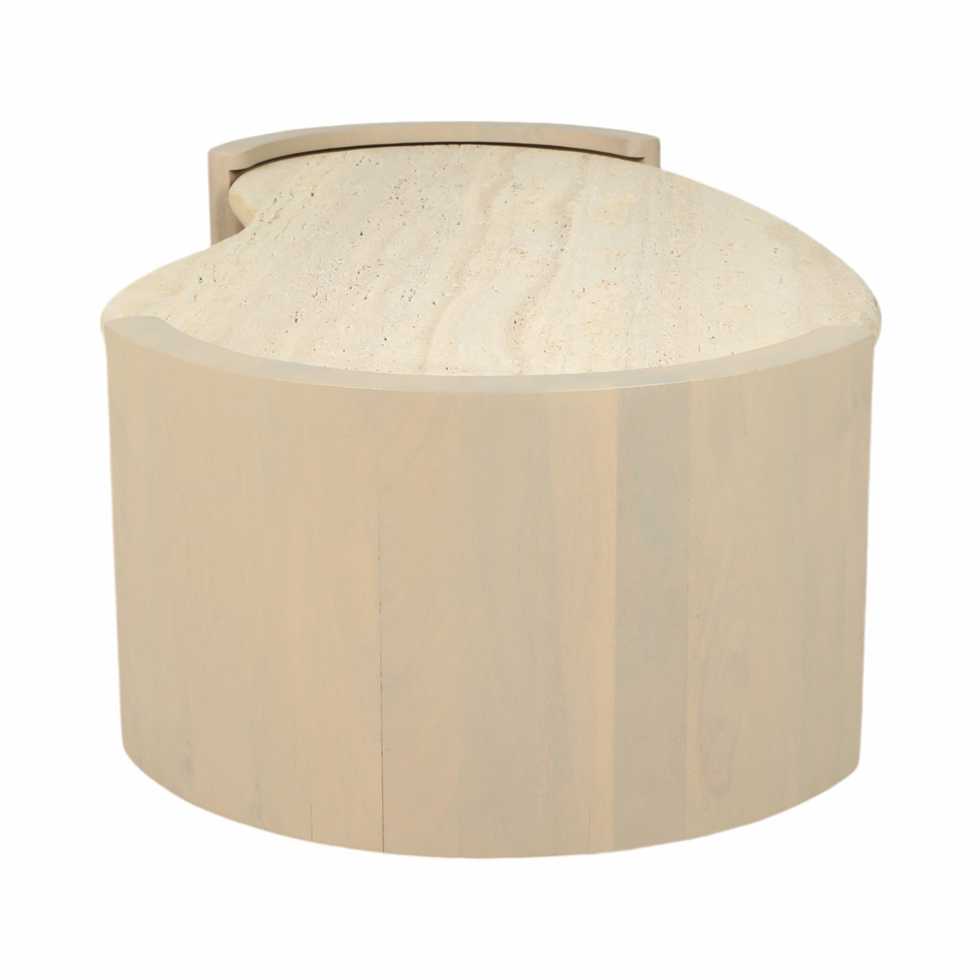 Leiona Travertine And Wood Coffee Table
