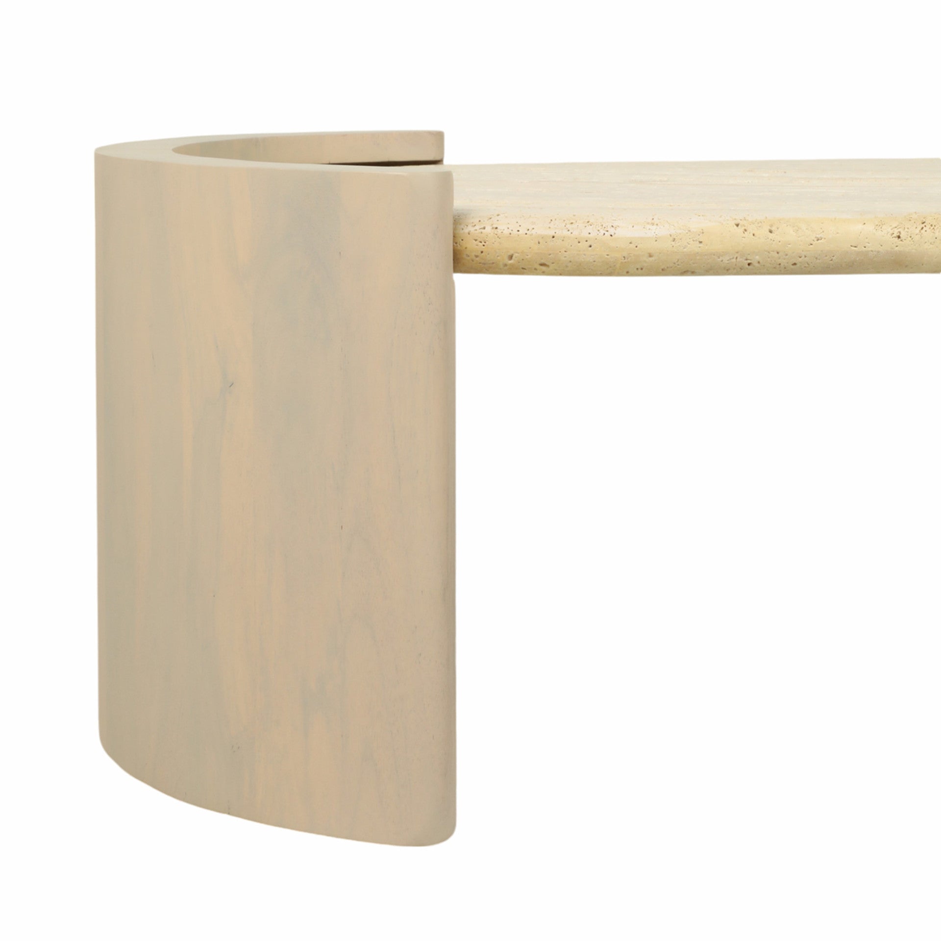 Leiona Travertine And Wood Coffee Table
