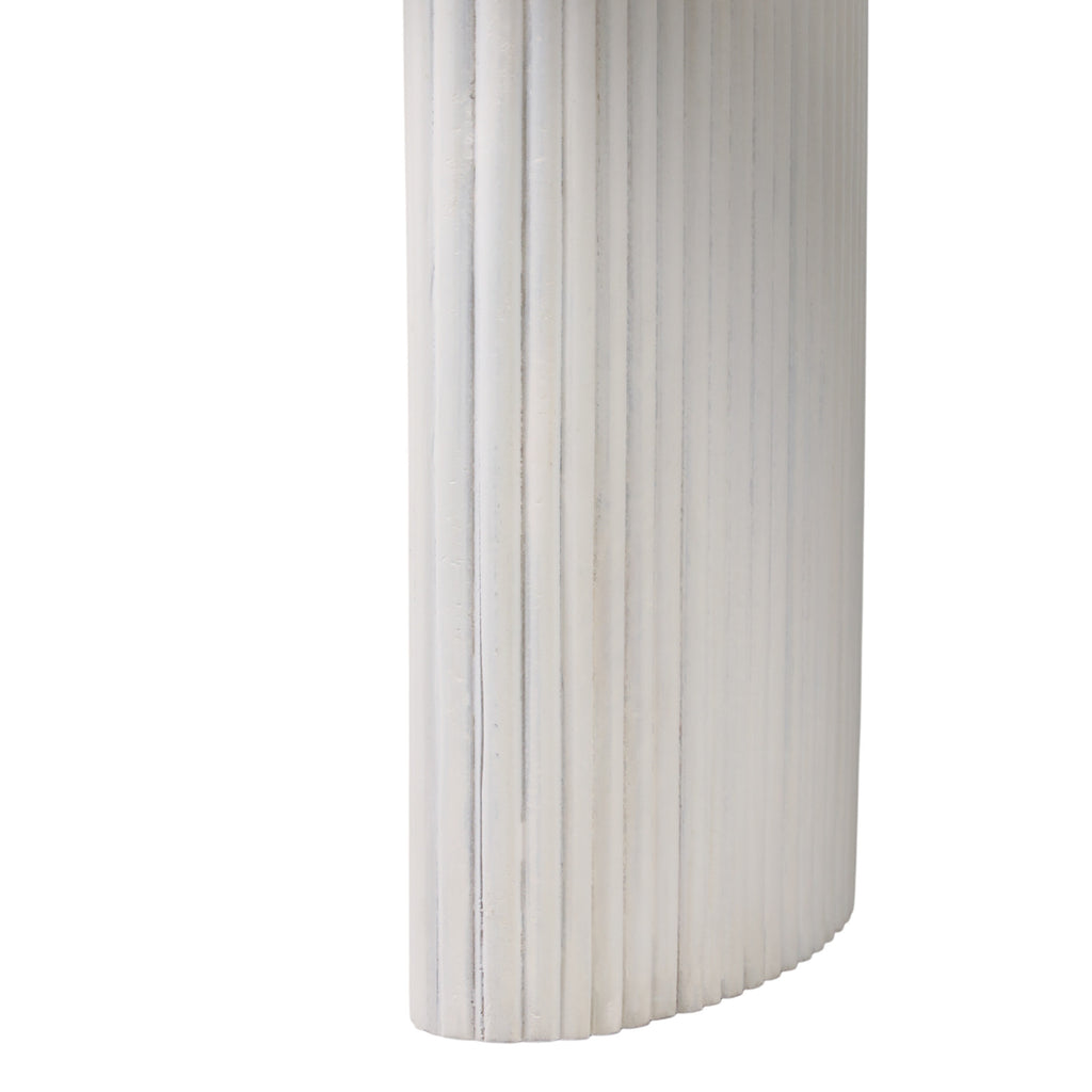 Catalina Travertine & fluted Wood Coffee Table
