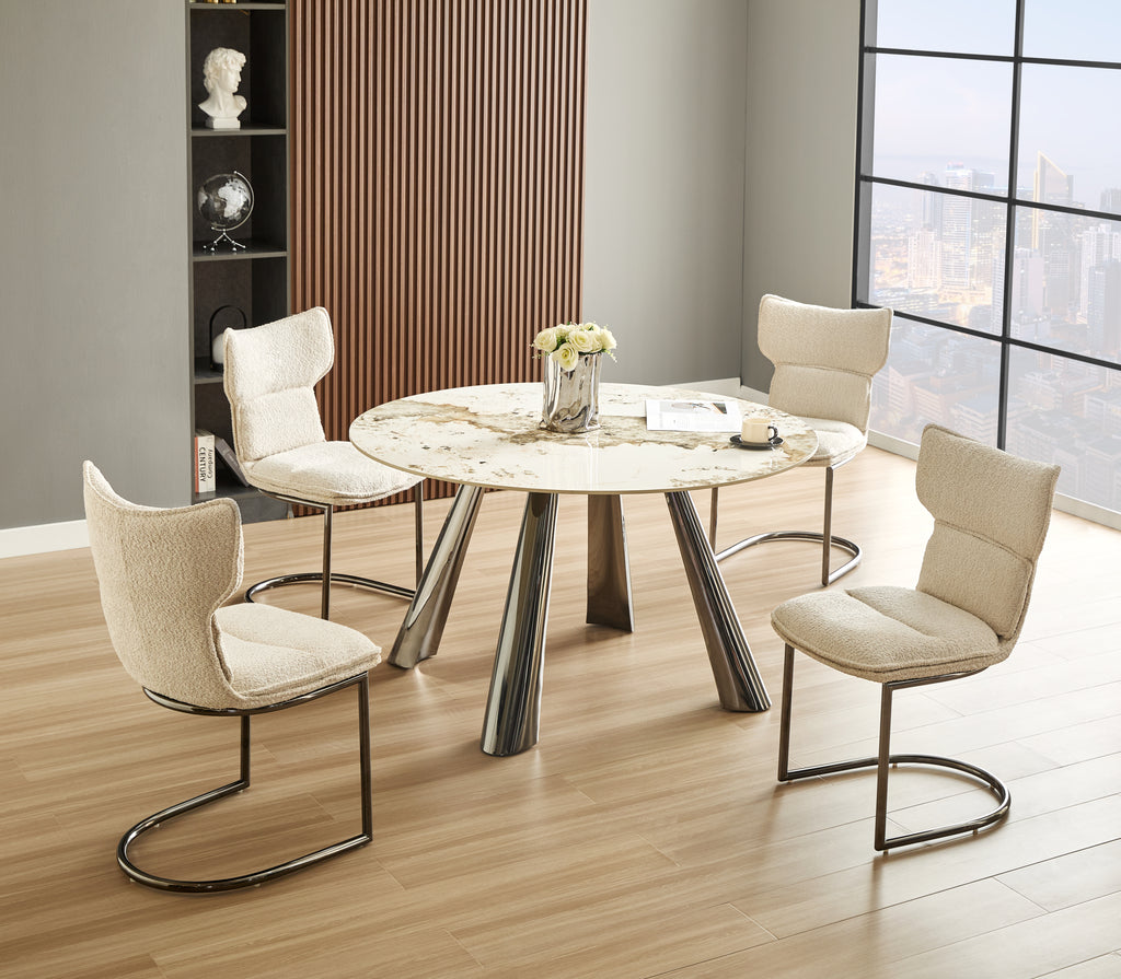 Round Sintered Stone w Stainless Steel