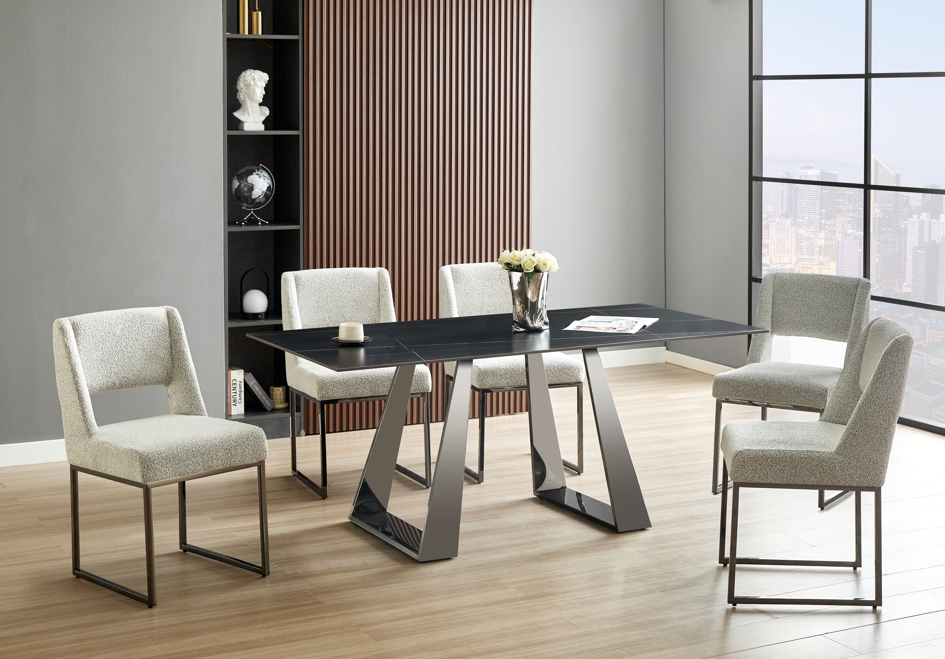 Rectangular Sintered Stone w Stainless Steel