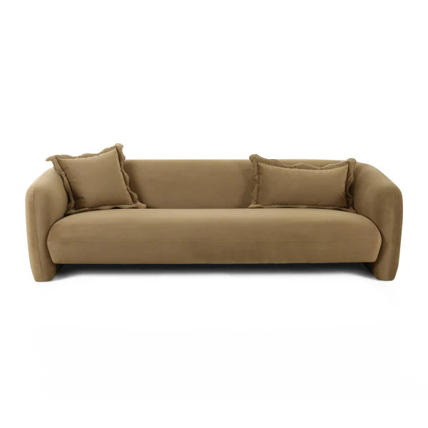 Lou 91" Cafe Au Lait Performance Velvet Sofa