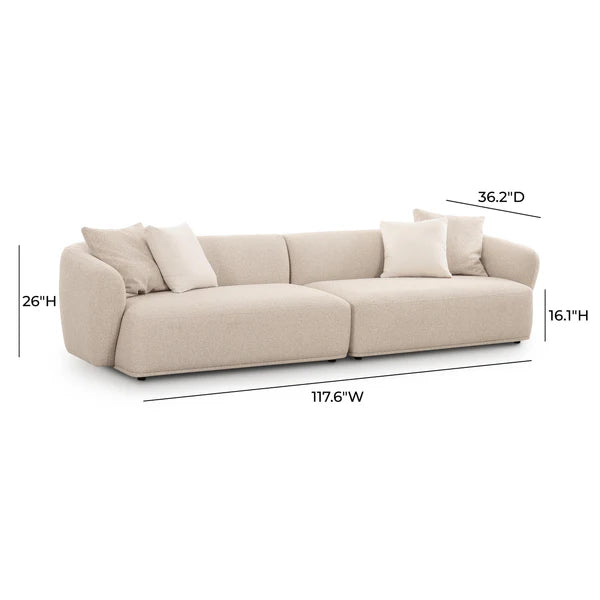 Sylvie 118" Cream Boucle Sofa