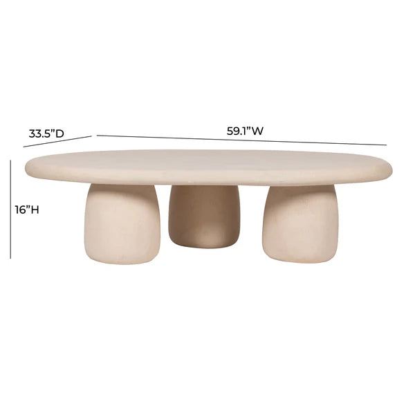Rahul 59" Cream Coffee Table