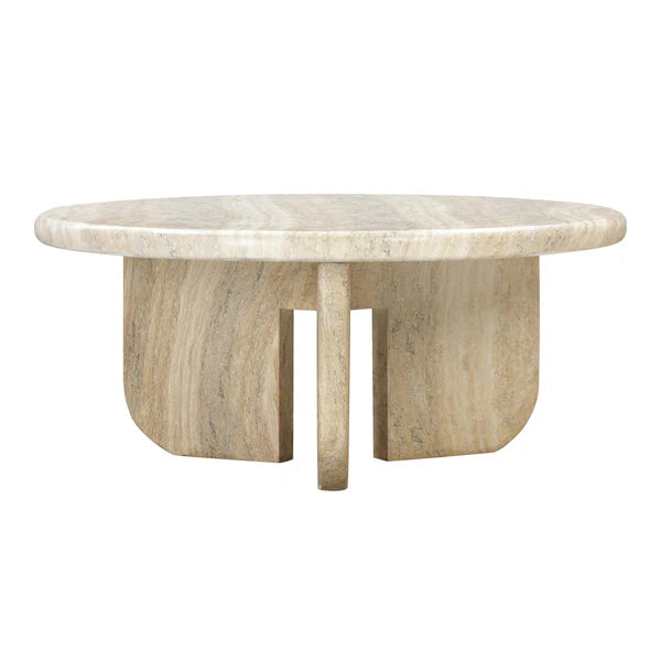 Patrizia 36" Faux Travertine Concrete Coffee Table