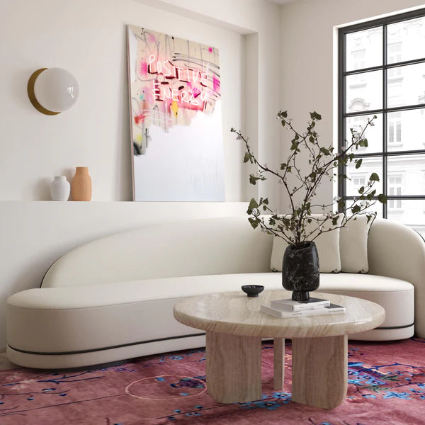 Patrizia 36" Faux Travertine Concrete Coffee Table