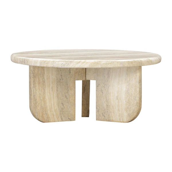 Patrizia 36" Faux Travertine Concrete Coffee Table