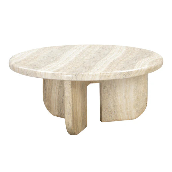 Patrizia 36" Faux Travertine Concrete Coffee Table