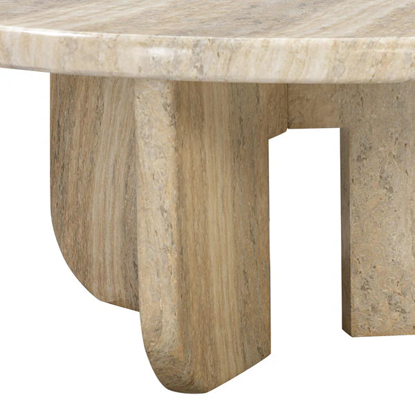 Patrizia 36" Faux Travertine Concrete Coffee Table