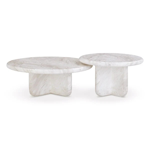 Juju Nesting Marble 2 piece Coffee Table Set