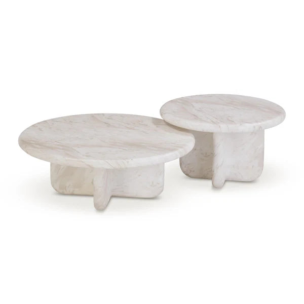 Juju Nesting Marble 2 piece Coffee Table Set
