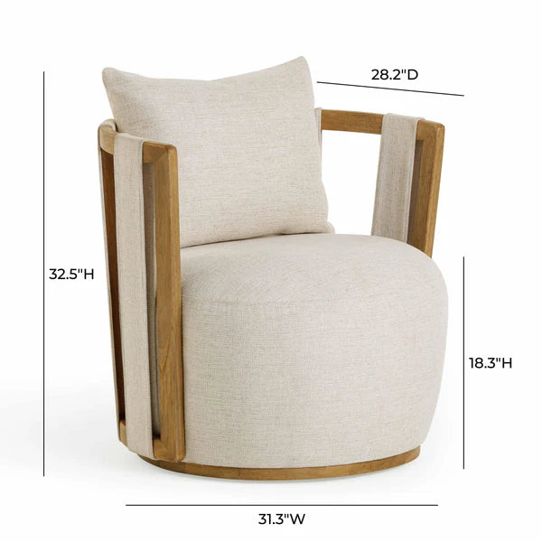 Paolo Swivel Chair Cream