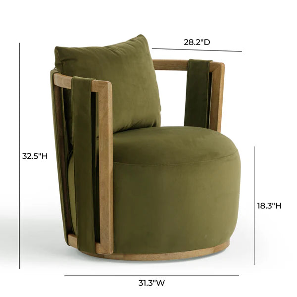 Paolo  Swivel Chair Green