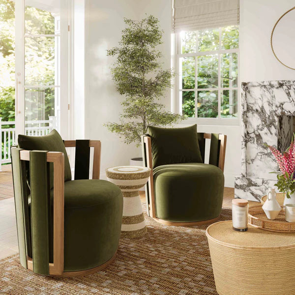 Paolo  Swivel Chair Green