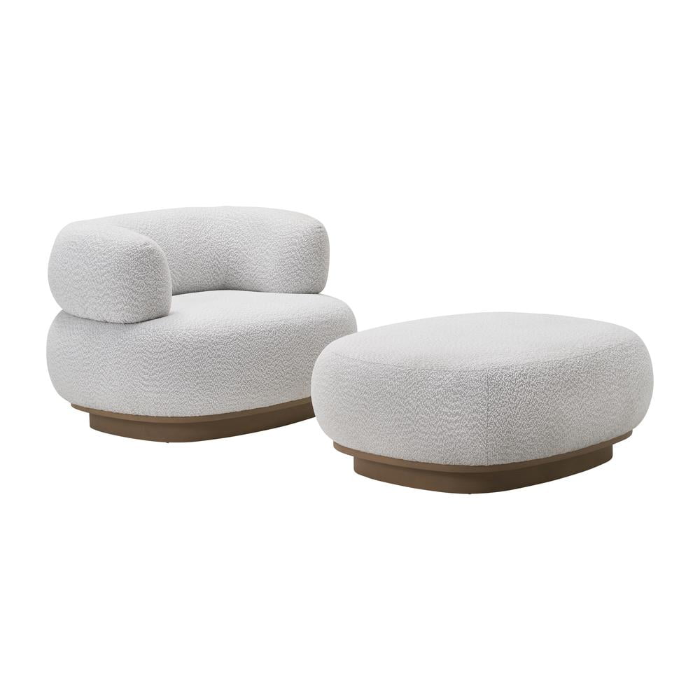 Modern Roundback Chair & Ottoman