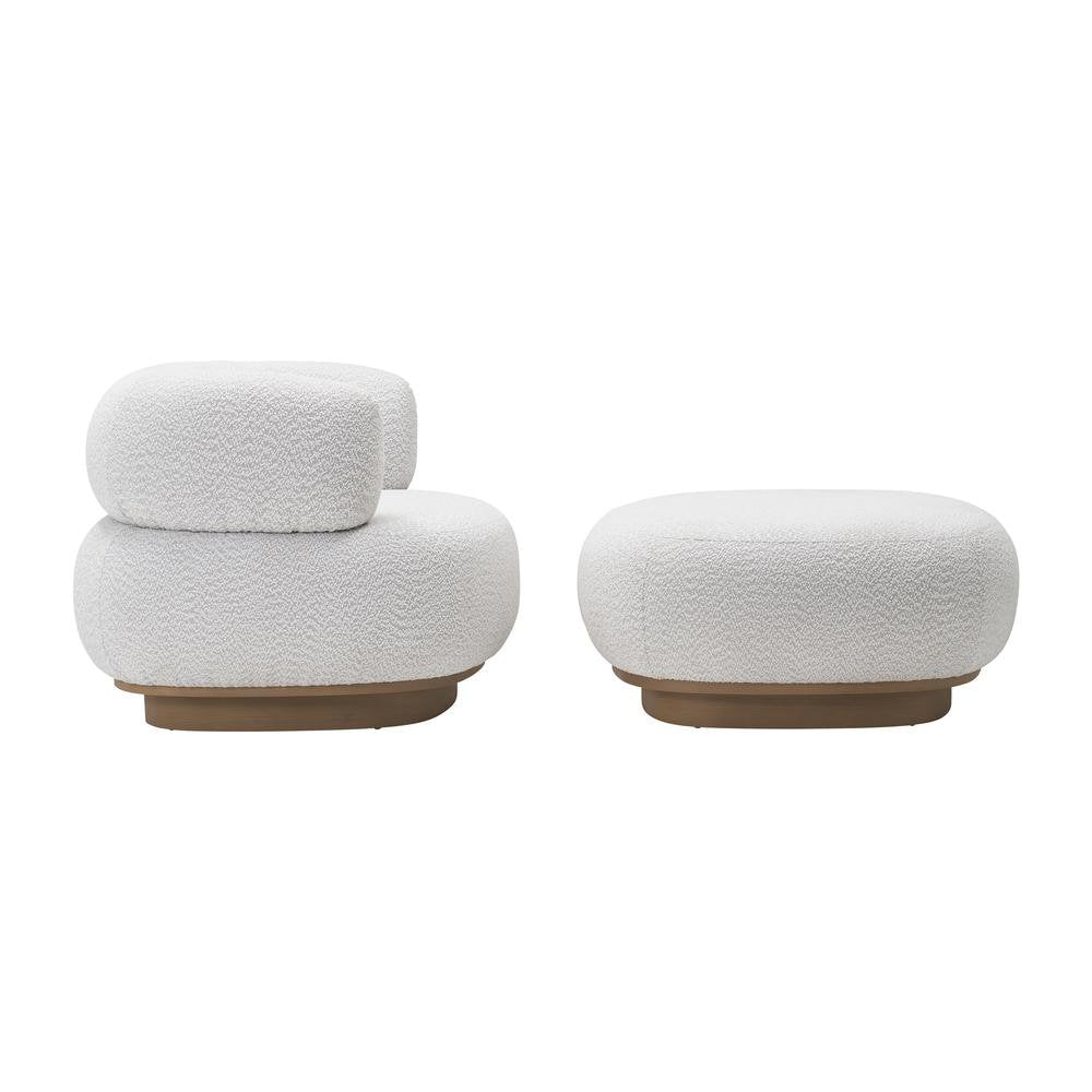Modern Roundback Chair & Ottoman