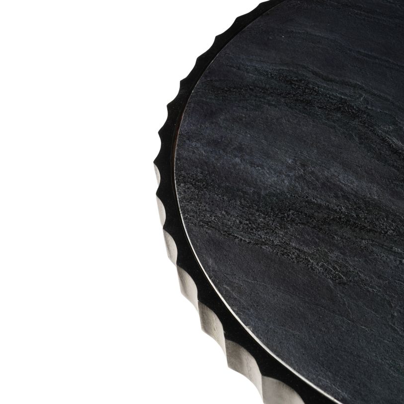 Luzia Metallic Marble and Wood Coffee Table