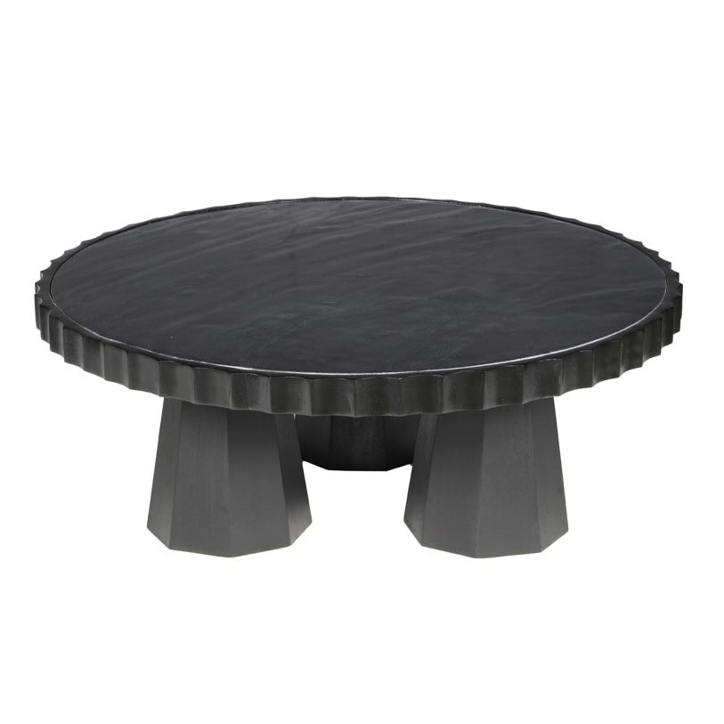 Luzia Metallic Marble and Wood Coffee Table