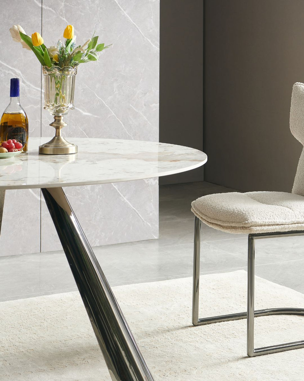 Round Sintered Stone w Stainless Steel